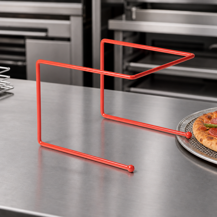 Product image #3 for American Metalcraft Small Square Rubber-Coated Steel Pizza Pan & Screen Stand