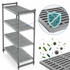 Thumbnail image #3 for Cambro Camshelving® Basics Plus CBU184884V4580 4-Tier Stationary Starter Polymer Shelving Unit, 18 x 48 x 84 Inches, Vented, Brushed Graphite