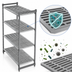 Thumbnail image #3 for Cambro Camshelving Basics Plus 4-Tier Stationary Starter Polymer Shelving Unit, 18 x 48 x 84 Inches, Vented, Brushed Graphite