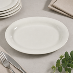 Thumbnail image #4 for CFS Brands Sierrus™ 3308642 Oval Melamine Platter with Elevated Foot, 9-1/2 x 7-1/4 Inch, Bone Case of 24