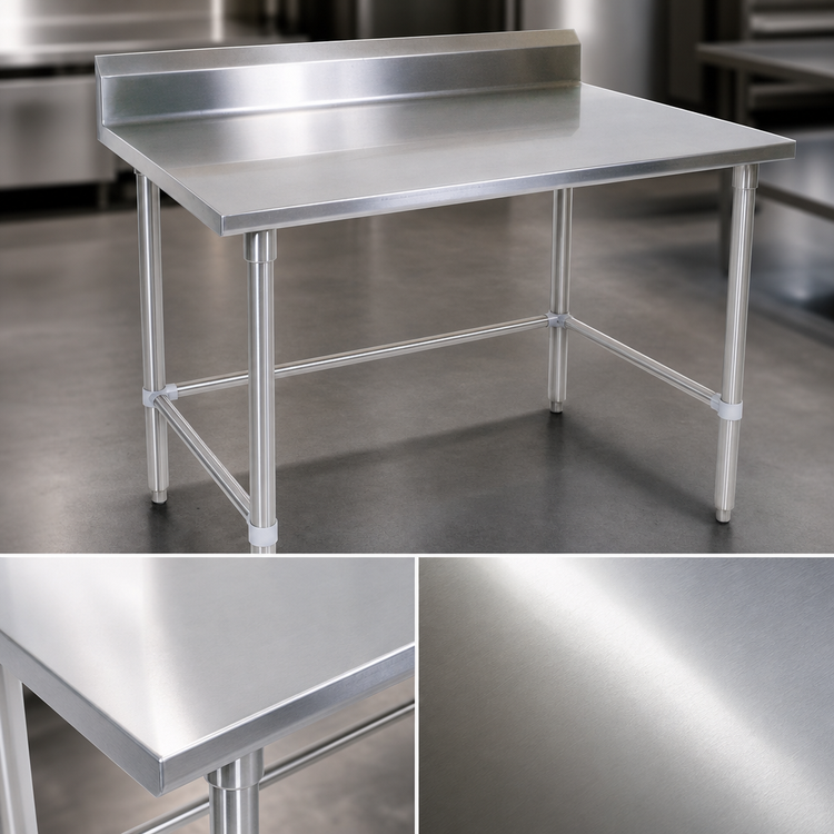 Product image #3 for John Boos Stallion 72-Inch x 30-Inch Stainless Steel Work Table with 5-Inch Backsplash