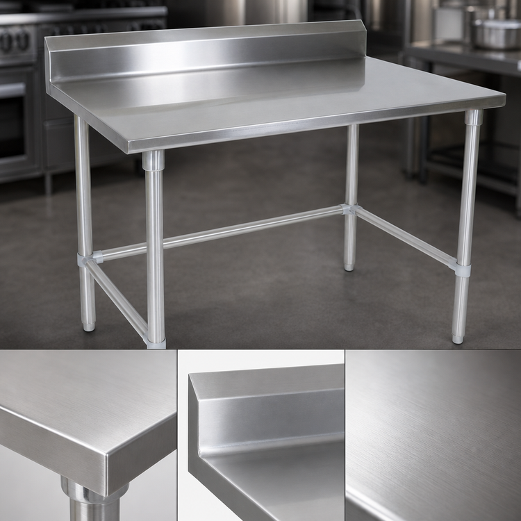 Product image #3 for John Boos Stallion 72-Inch x 36-Inch Stainless Steel Work Table with 5-Inch Backsplash