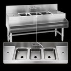 Thumbnail image #3 for Eagle Group Spec-Bar B6-3-L-24 72-Inch Three-Compartment Underbar Sink, 24-Inch Deep, Left Drainboard, 8-Inch Backsplash with Faucet