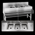 Thumbnail image #3 for Spec-Bar 72-Inch Left Drainboard Three-Compartment Underbar Sink Unit, 24-Inch Deep
