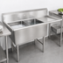 Thumbnail image #3 for John Boos B Series 16-Gauge 2-Compartment Stainless Steel Sink with 18-Inch Right Drainboard