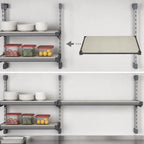 Thumbnail image #3 for Cambro Camshelving® Elevation EWSSKA2142S580 Wall-Mounted Solid Add-On Shelf Kit, 21 x 42 Inches, Brushed Graphite, Antimicrobial