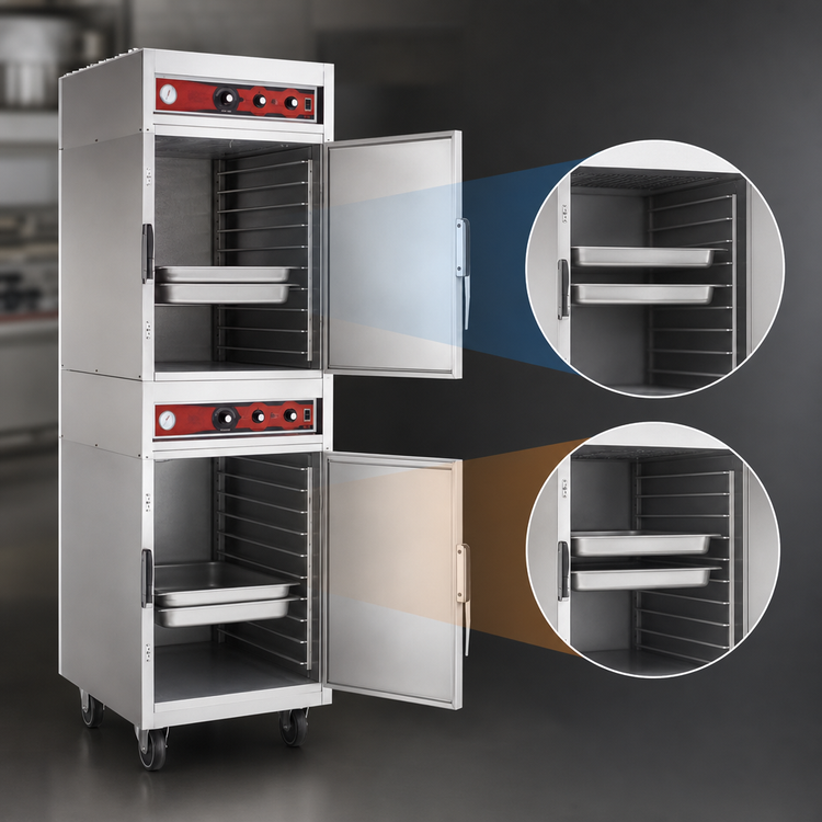 Product image #3 for Vulcan VRH88 Double-Deck Mobile Cook and Hold Oven, 2 Compartments, Mechanical Controls