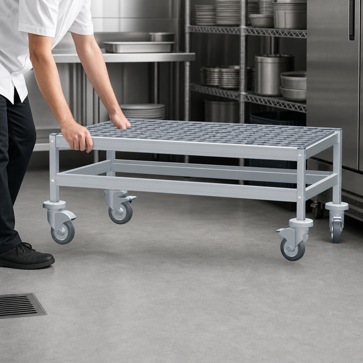 Product image #3 for Fermostock Mobile Louvered Dunnage Rack, 38 W x 18 D x 17 H, 800 lb. Per Shelf