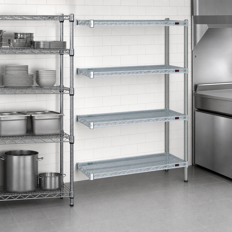 Product image #3 for EAGLEbrite 4-Tier Add-On Wire Shelving Unit, 30 x 24 x 74 Inches, Zinc Finish