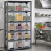 Thumbnail image #3 for Quantum Heavy Duty Wire Shelving Unit with 6 Shelves and 15 Clear Bins, 18 x 36 x 75 Inches