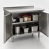 Thumbnail image #3 for Spec-Master 60 Inch x 24 Inch 14-Gauge 304 Stainless Steel Enclosed Work Table with Cabinet Base and Hinged Doors