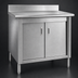 Thumbnail image #3 for Eagle Group 60 Inches x 30 Inches Knock Down Enclosed Work Table with Cabinet Kit, Sliding Doors, 4-1/2 Inch Backsplash
