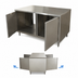 Thumbnail image #3 for Dual-Access Stainless Steel Chef Table Cabinet Base with Hinged Locking Doors, 60 x 36 x 34-3/4 Inches