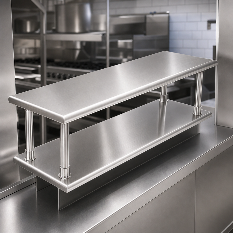 Product image #3 for Eagle Pass-Thru Shelf with Overshelf, 60 x 18 Inches, Stainless Steel