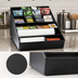Thumbnail image #3 for Dispense-Rite WLS-1BT Wide Black Polystyrene Lid, Straw & Condiment Organizer with ABS Top