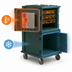 Thumbnail image #4 for Cambro Ultra Camcart® H-Series 2-Compartment Front-Loading Heated Food Pan Carrier, Top Door Heated Only, Heavy-Duty Casters