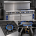 Thumbnail image #3 for Imperial Pro Series 72-Inch Gas Restaurant Range with 2 Open Burners, 60-Inch Griddle, and 2 Standard Ovens