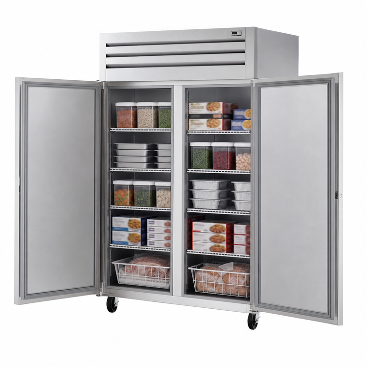 Product image #3 for True SPEC SERIES Two-Section Reach-In Freezer with Stainless Steel Doors and Front, Aluminum Sides, Top-Mounted Self-Contained R290 Refrigeration, -10°F