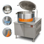 Thumbnail image #3 for Crown DMT-40 40 Gallon Direct Steam Tilting Kettle with Cabinet Base