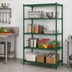 Thumbnail image #3 for 800 lb. Capacity Heavy Duty Stationary 4-Tier Wire Shelving Unit, 30 x 24 x 74 Inches, Green Epoxy Coated