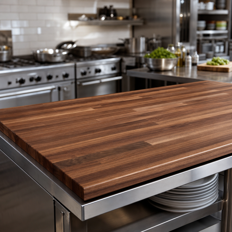 Product image #3 for John Boos Boos Block American Black Walnut Blended Edge Grain Kitchen Countertop, 96 x 38 x 1-1/2 Inch, Penetrating Oil Finish