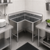 Thumbnail image #3 for Corner 3-Compartment Stainless Steel Commercial Sink with 9-Inch Backsplash