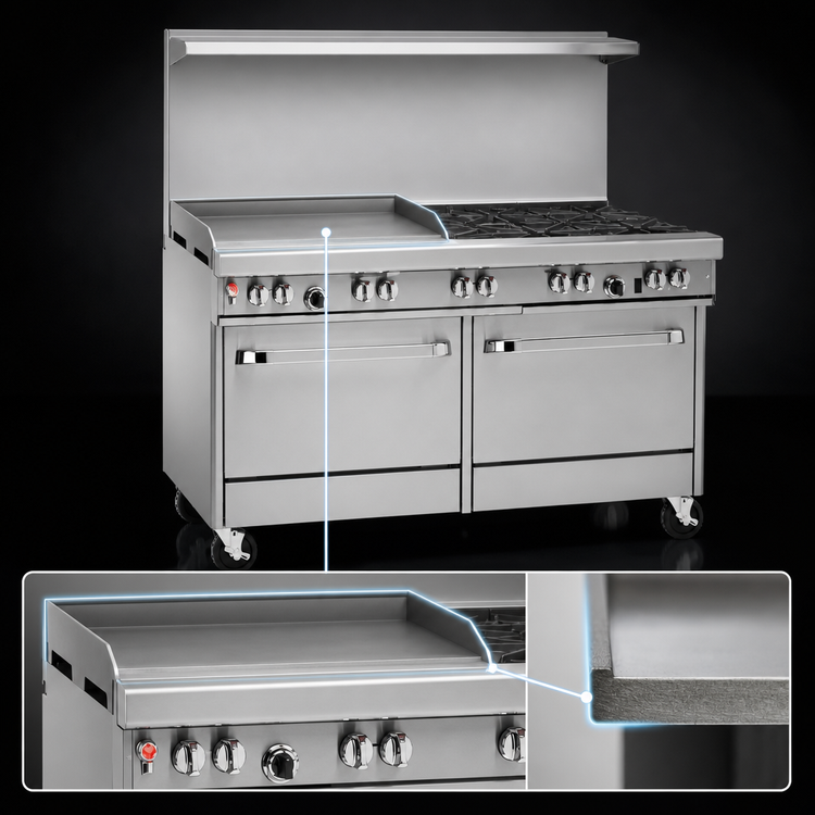Product image #3 for Southbend Ultimate 60-Inch Gas Restaurant Range with 48-Inch Griddle and 2 Cabinet Bases