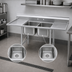 Thumbnail image #3 for Eagle Group 414 Series Freestanding 2-Compartment Stainless Steel Sink with Left & Right Drainboards, 88-Inch Wide