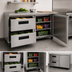 Thumbnail image #3 for Hoshizaki Steelheart 60-Inch 2-Section Undercounter Refrigerator with 1 Solid Door and 2 Drawers