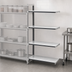 Thumbnail image #3 for Cambro Camshelving Elements XTRA 4-Tier Solid Stationary Add-On Polymer Shelving Unit, 21 x 60 x 84 Inches, Speckled Gray