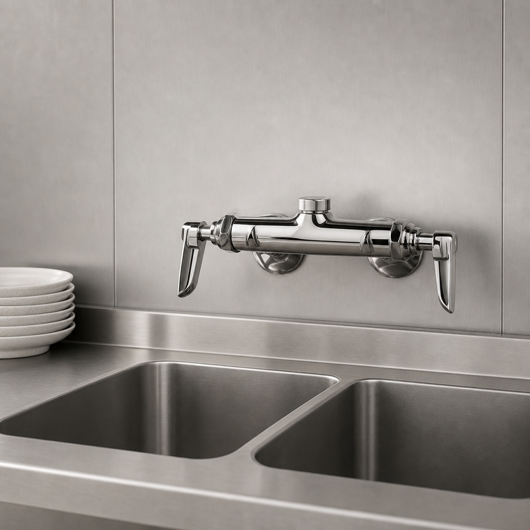 Product image #3 for T&S Brass Wall-Mounted Pantry Sink Mixing Faucet with Adjustable Inlet Arms, Nozzle-Less, Low Lead