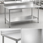 Thumbnail image #3 for Eagle Group BlendPort® BPT-3084SEB-BS Stainless Steel Backsplash Work Table with Adjustable Undershelf, 84-Inch W x 30-Inch D, 16-Gauge Top