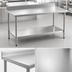 Thumbnail image #3 for BlendPort Deluxe Series Stainless Steel Backsplash Work Table with Adjustable Undershelf, 84-Inch W x 30-Inch D