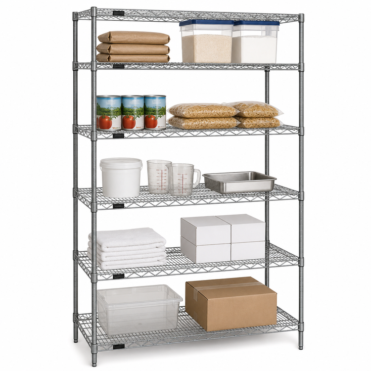 Product image #3 for Eagle Group Redi-Pak 5-Tier Wire Shelving Unit, 48W x 24D x 74H, Stationary, Pewter Gray Epoxy Finish