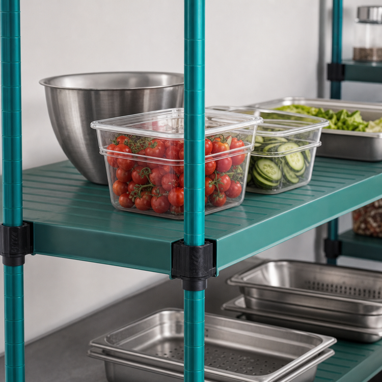 Product image #3 for QuadPlus Solid Green Polymer Shelf Mat, 48-Inch x 18-Inch, with MICROGARD Antimicrobial Protection