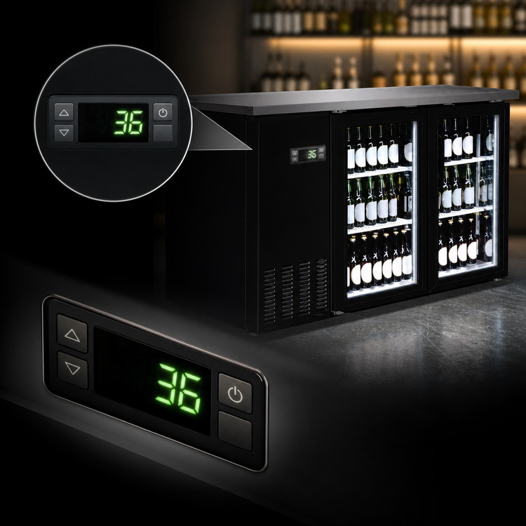 Product image #3 for Serv-Ware 49-Inch Two-Door Glass Door Back Bar Bottle Cooler, 10 Cu. Ft., Self-Contained