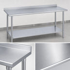 Thumbnail image #3 for Duke Manufacturing 416-2430-2R 30 x 24 Inch Stainless Steel Work Table, 16 Gauge 400 Series Top, 1-1/8 Inch Straight Riser, Galvanized Undershelf