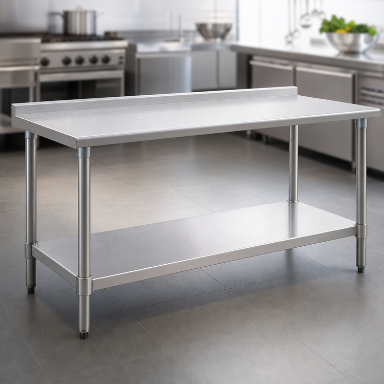 Product image #3 for Spec-Master Stainless Steel Work Table with Adjustable Undershelf, 120 x 24 Inches