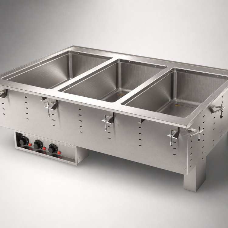 Product image #3 for Vollrath 3-Well Drop-In Hot Food Well Unit with Marine-Grade Stainless Steel Wells, 240V