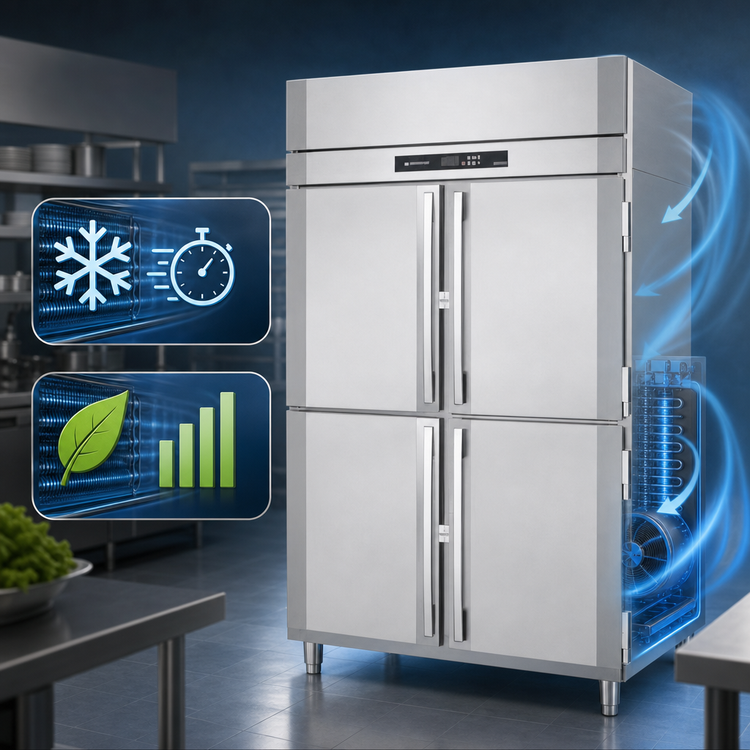 Product image #3 for UltraSpec FS-2D-S1-PT-HD-HC Pass-Thru Two-Section Solid Half-Door Freezer