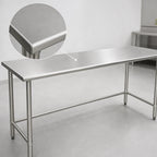 Thumbnail image #3 for Eagle Group BlendPort® BPT-2484STB 84-Inch x 24-Inch 430 Stainless Steel Work Table, Rolled Rim, Open Base