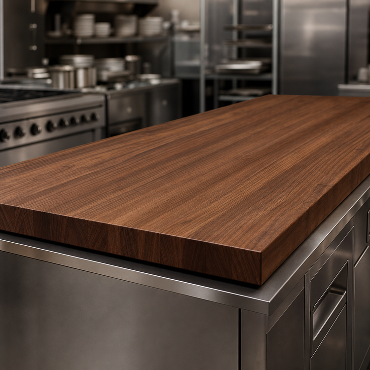 Product image #3 for John Boos Boos Block American Black Walnut Kitchen Countertop, 120 x 30 x 2-1/4 Inches, Full-Length Edge Grain, Penetrating Oil Finish