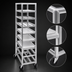 Thumbnail image #3 for Channel Lifetime Tough AXDUPR8 Extra Heavy-Duty Universal Platter Rack Cart, 8 Shelves, End Load, Aluminum