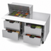Thumbnail image #4 for Beverage-Air Two-Section Mega Top Refrigerated Prep Table with 4 Drawers, 12-Pan Top, 60-Inch