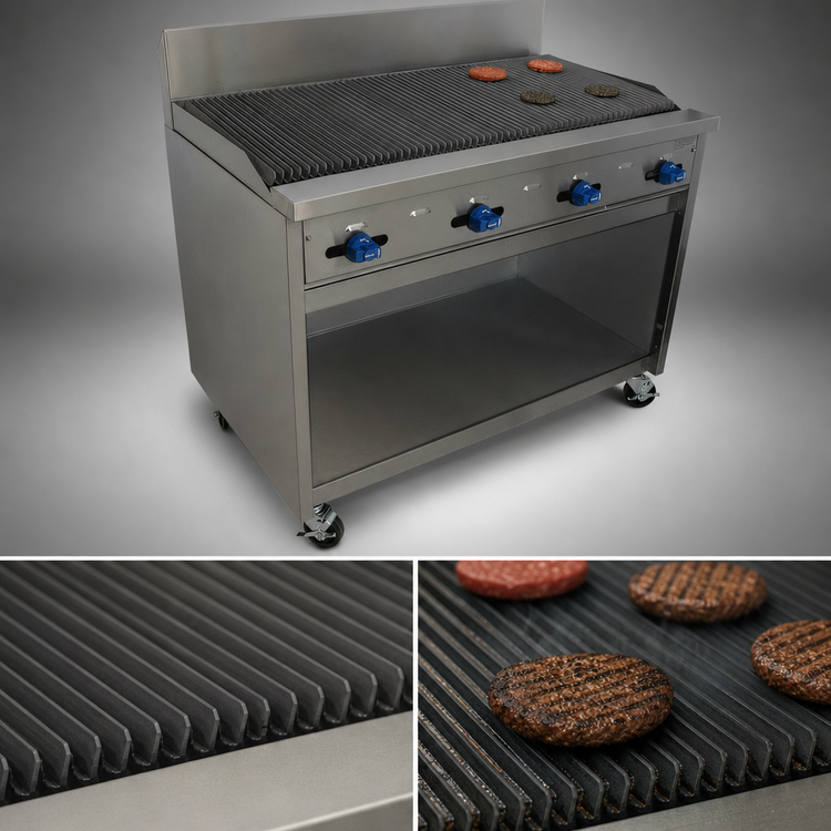 Product image #3 for Comstock-Castle F34-4RB 48-Inch Commercial Gas Radiant Char-Broiler Range with Cabinet Base