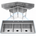 Thumbnail image #3 for John Boos Pro-Bowl 3-Compartment Corner Sink with Dual 18-Inch Drainboards, 16/300 Stainless Steel
