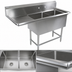 Thumbnail image #3 for John Boos Pro-Bowl 2-Compartment Freestanding Sink with Left Drainboard and 10-Inch Backsplash, 62-3/16