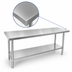 Thumbnail image #3 for Sapphire 60-Inch x 24-Inch Flat Top Stainless Steel Work Table with Undershelf and Beveled Square Edge