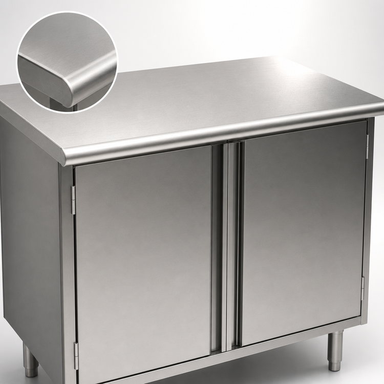 Product image #3 for Eagle Spec-Master 48 in. x 24 in. Enclosed Base Work Table with Hinged Doors and Stainless Steel Top