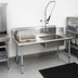 Thumbnail image #3 for 36 Inch Left-to-Right Straight Soiled Dish Table with Pre-Rinse Sink and Galvanized Legs
